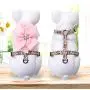 Beirui Escape Proof Small Dog Harness for Puppies - Cute Floral Puppy Walking Harness with Detachable Flower (Chest 12-21”)