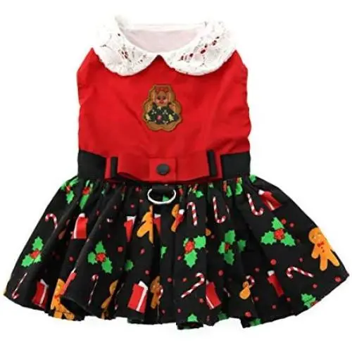 American River Holiday Dog Harness Dress - Gingerbread American River Holiday Dog Harness Dress - Gingerbread