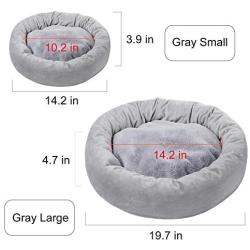 KUAILEYUAN Cat Beds for Indoor Cats or Small Dogs Soft Round Machine Washable Donut Self Warming Cushion