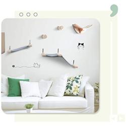 Scurrty Handcrafted Cat Wall Shelf Set Cat Hammock Cat Perch Wooden Scratching Post Step Modern Cat Wall Furniture