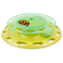 HYSUNG Pet Dog Cat Training Toy Tool Cats Interactive Smart Toys Feeder Creative Double Layer Rotary Feeding Toys with Ball