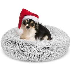 AI EN JIU Dog Bed Cat Bed Super Soft Faux Fur Washable Donut Pet Bed for Dog Puppy Cat Anti-Slip & Water-Resistant Bottom Keep Warm and Improved Sleep