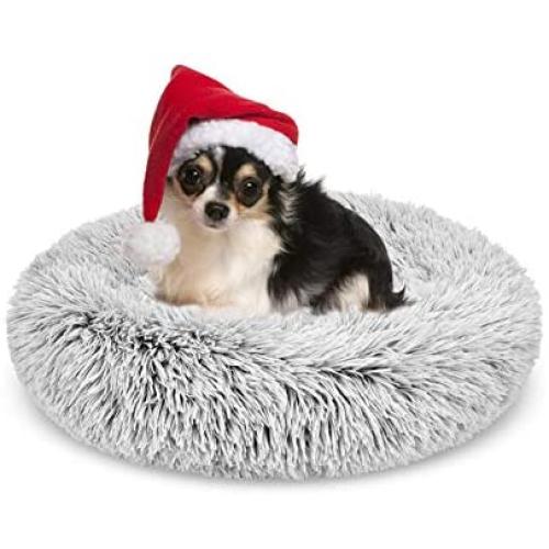 AI EN JIU Dog Bed Cat Bed Super Soft Faux Fur Washable Donut Pet Bed for Dog Puppy Cat Anti-Slip & Water-Resistant Bottom Keep Warm and Improved Sleep