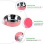 Lucky Interests Crate Dog Bowl, 2-in-1 Plastic Bowl & Stainless Steel Bowl Removable Hanging Food & Water Feeder Cage Bowl Coop Cup for Cat, Puppy, Birds, Parrot, Guinea Pigs