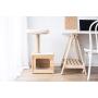 Catry, Wooden Cat Tree Condo with Natural Sisal Rope Scratching Post for Kitten