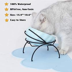 Love Dream Silicone Pet Feeding Food Mat Dog Cat Placemat Mat with Raised Edge, Anti-Slip Waterproof Pet Bowl Mats Pet Food Tray