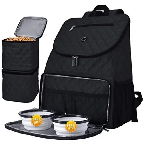 BAGLHER 丨Dog Travel Bag,Airline Approved Pet Supplies Backpack,Dog Travel Backpack with 2 Silicone Collapsible Bowls and 2 Food Baskets. BAGLHER 丨Dog Travel Bag,Airline Approved Pet Supplies Backpack,Dog Travel Backpack with 2 Silicone Collapsible Bowls and 2 Food Baskets.