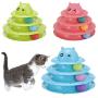 PICKME Pet Interactive Fun Roller Exerciser 3 Level Tower of Tracks Cat Teaser Ball Toy
