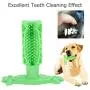 Arestle 3pcs Dog Toothbrush Chew Toys Set, Safe Pets Rubber Tooth Cleaner Stick, Bite Resistant Gear Ball Puppies Toys+ 4pcs Cleaning Brushes (Green, M)