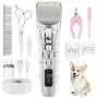 Dog Clippers, Professional Dog Grooming Clipper 5-Speed Low Noise Electric Hair Clippers High Power Rechargeable Cordless Pet Grooming Kit Tools for Small Large Dogs Cats Pets with Thick Heavy Coats Dog Clippers, Professional Dog Grooming Clipper 5-Speed Low Noise Electric Hair Clippers High Power Rechargeable Cordless Pet Grooming Kit Tools for Small Large Dogs Cats Pets with Thick Heavy Coats