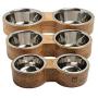 Brave Bark Figure 8 Feeder - Premium Dog and Cat Double Bowl Comes with 2 Stainless Steel Inserts Perfect for Food and Water (Large)