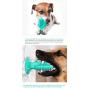 SHEROX Dog Health Toothbrush, Dog Dental Care Chew Toy, Oral Massager for Aggressive Dogs, Teeth Cleaning Stick with Suction Cup for Puppies and Large Dogs, Cactus Shape, Blue