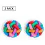 2 Pack Squeaky Dog Toy Ball with Inside Bell Food Grade Interactive Soft Dog Bell Ball Set for Small Medium and Large Dogs Indoor and Outdoor Dog Fetch Ball Chewing Toy Ball