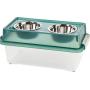 IRIS USA, Inc. Elevated Feeder with Airtight Storage, Medium, Green/Clear FS-M