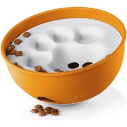 PAW5 Rock N Bowl Puzzle Feeder Dog Bowl - Fun Interactive Enrichment Dog Dish - Slow Feeder for Dogs - Stops Bloating - BPA and Phthalate-Free Plastic Made in The USA