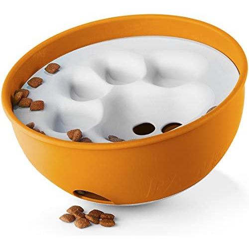 PAW5 Rock N Bowl Puzzle Feeder Dog Bowl - Fun Interactive Enrichment Dog Dish - Slow Feeder for Dogs - Stops Bloating - BPA and Phthalate-Free Plastic Made in The USA