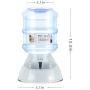 Flexzion Gravity Pet Water Dispenser Drinking Station for Dogs Cats (1 Gallon) Automatic Replenish Waterer for Small Medium Breed Dog Cat Animal, Feeding Watering Fountain Supplies Bottle Dish Bowl