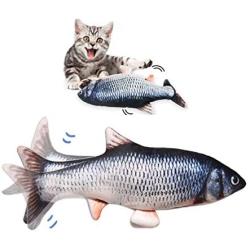 Bandeiman Fish Toy for Cat Realistic Plush Simulation Electric Moving Flopping Fish Fun Interactive Catnip Pets Cat Kick Chew Fish Toy