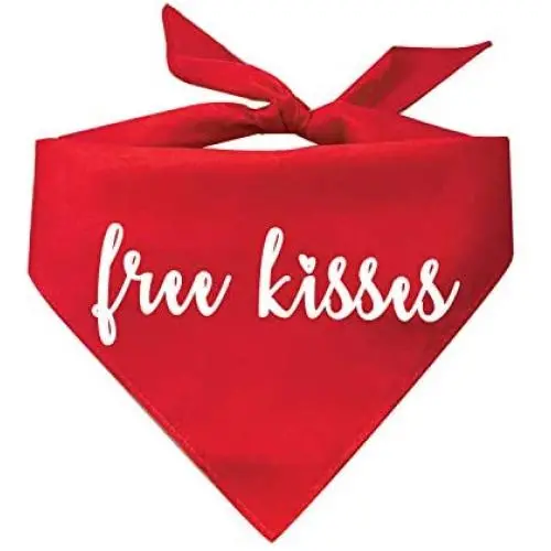 Free Kisses Valentines Day Dog Bandana (Assorted Colors) Free Kisses Valentines Day Dog Bandana (Assorted Colors)