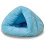 FANQIE Indoor Dog House, Plush Warm Mat Cat Cave, Winter Supplies Cat Cushion, Soft Bed Kennel(Blue L)