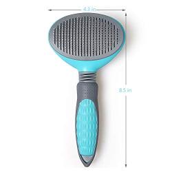 RPGT Self Cleaning Grooming Brush Bendable without Dead Anglee Pet Shedding Grooming Tools 11cm Blue for Dog & Cat with Long or Short hair