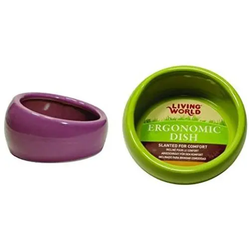 Living World Ergonomic Small Animal Food Dish - for Rabbits, Guinea pigs, Gerbils, and Ferrets Living World Ergonomic Small Animal Food Dish - for Rabbits, Guinea pigs, Gerbils, and Ferrets