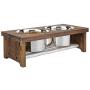 MyGift 5 Inch Height Burnt Wood Small Pet Dog Cat Elevated Raised Feeder Stand with 4 Removable Stainless Steel Bowls