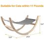 BEELIKE Cat Hammock Toys Kitten Swing House Bed Wooden Rocking Chair Toys