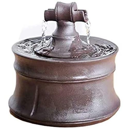 THMY Portable Ceramic Pet Water Fountain for cat Dogs - Cat Drinking Dispenser Automatic Circulation Flow Water Feeder Super Quiet 1.5L (Color : Brown)