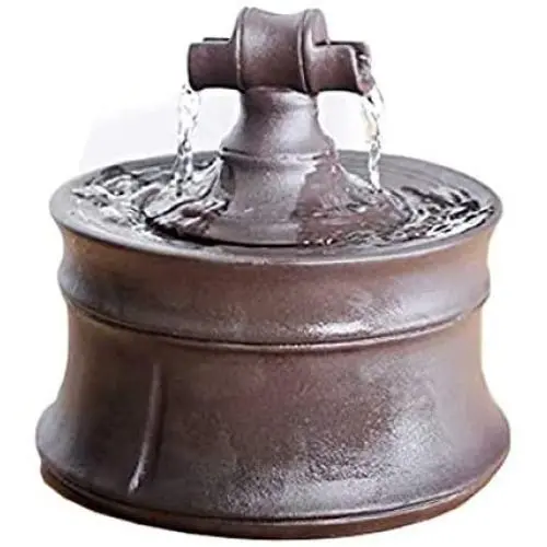 THMY Portable Ceramic Pet Water Fountain for cat Dogs - Cat Drinking Dispenser Automatic Circulation Flow Water Feeder Super Quiet 1.5L (Color : Brown) THMY Portable Ceramic Pet Water Fountain for cat Dogs - Cat Drinking Dispenser Automatic Circulation Flow Water Feeder Super Quiet 1.5L (Color : Brown)