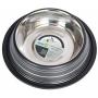 Iconic Pet Color Splash Stripe Non-Skid Pet Bowl, 16-Ounce, Black