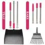 Extra Large Dog Pooper Scooper - Metal Pet Poop Tray and Rake Set with Long Handle for Small Medium Large Dogs, Heavy Duty Pet Waste Removal Scoop for Gravel, Lawns, Grass, Dirt