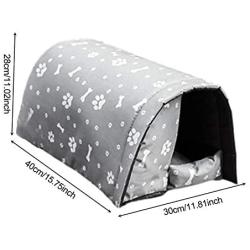 Xianggu Pet House, Cats Tunnel Shelter, Waterproof Outdoor Cat Shelter, Oxford Cloth Soft Plush Foldable Portable Stray Pet Shelter, Pet House for Kitty and Puppy (S/M/L)
