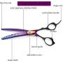 TIJERAS 7Inch Dog Grooming Scissor Curved Chunker Shears Pet Grooming Thinning Shear Straight Scissor Hair Cutting Tool for Pet Hair Trimming Japanese Steel Balde Scissor Professional