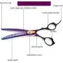 TIJERAS 7Inch Dog Grooming Scissor Curved Chunker Shears Pet Grooming Thinning Shear Straight Scissor Hair Cutting Tool for Pet Hair Trimming Japanese Steel Balde Scissor Professional