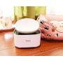 ALBOLET French Bulldog Food Bowl with Food Storage Containers, Raised Dog&Cat Bowl, Non-Slip, Slanted Dog Cat Bowl, White