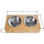 All Functional - Elevated Feeder for Cats and Small Dogs - Slanted Angle for a Comfortable Mealtime- Raised Stand - Two Stainless Steel Bowls. Remember Your Pet is Family