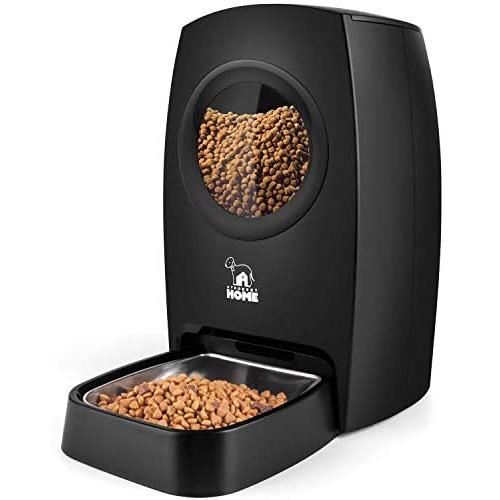 HICTOP Automatic Pet Feeder | Auto Cat Dog Timed Programmable Food Dispenser Feeder for Medium Small Pet Puppy Kitten - Portion Control Up to 4 Meals/Day M30 6L(Black)