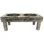 Huntley Pet Berjen Table Elevated Double Bowl Pet Feeder, White Wash Huntley Pet Berjen Table Elevated Double Bowl Pet Feeder, White Wash