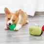 ZARYIEEO Dog Squeaky Chew Toy, 2-in-1 Pear with Cherry Ball Interactive Squeaker Toy for Chewers, Durable Stuffed Plush Fruit Shaped Squeak Ball for Small Medium Large Dogs, IQ Snuffling Toy for Pet
