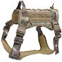 Tactical Dog Harness, Military Dog Harness No Pull, Adjustable Dog Harness Vest Large with Control Handle, Service Dog Training Harness for Daily Walking, Hunting with MOLLE, Quick Release