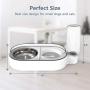 Qucey Double Cat Dog Bowls Pet Automatic Water Dispenser Detachable Bowl No-Spill Pet Food Water Bowls Feeder for Cats and Small Dog