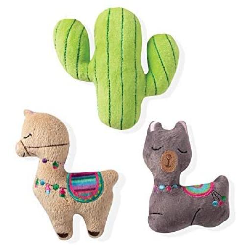 Fringe Studio Pet Toy, Small Dog Toy Set, Llama Cactus, 3 Pieces (289410)