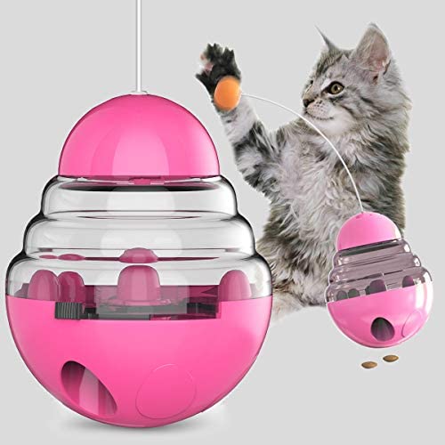 3T6B Cat Tumbler Toy, Cat Tumbler Food Dispenser Toy Cat Fodder Leaky Ball Puzzle Toy Pet Interactive Toy