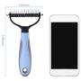 Pet Grooming Tool, 2 Sided Professional Undercoat Rake for Cats & Dogs, Safe and Effective Dematting Comb, for Easy Mats & Tangles Removing, Long Short Haired Pets (Blue)