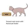 MLCINI Raised Dog cat Bowls with Stand, Solid Bamboo Non Slip Elevated Dog cat Bowls and 2 Stainless Steel Food Water Bowls for Small Medium Dogs Cats pet