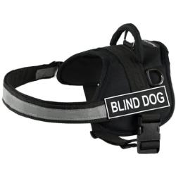 DT Works Harness, Blind Dog, Black/White, Medium - Fits Girth Size: 28-Inch to 38-Inch