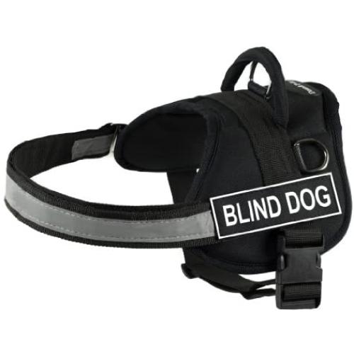 DT Works Harness, Blind Dog, Black/White, Medium - Fits Girth Size: 28-Inch to 38-Inch