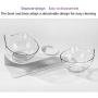 Double Cat Bowl with Stand, Transparent Pet Raised Plastic Bowls for Cat Small Dog