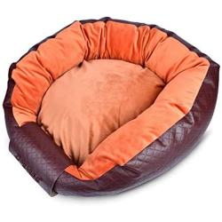 CtopoGo Pet Dog Bed Round Donut Pet Puppy Bed Lounge Sofa Removable Washable Leather Cover, Cushion for Dog/Puppy Ultra Soft